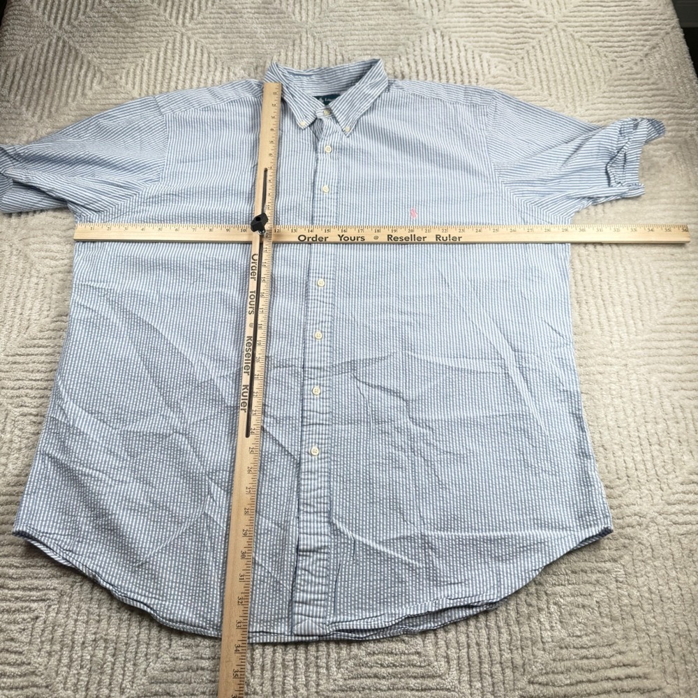 Ralph Lauren Button Down Mens 2XLT Seersucker Short Sleeve Resort Cruise Preppy - Picture 3 of 12
